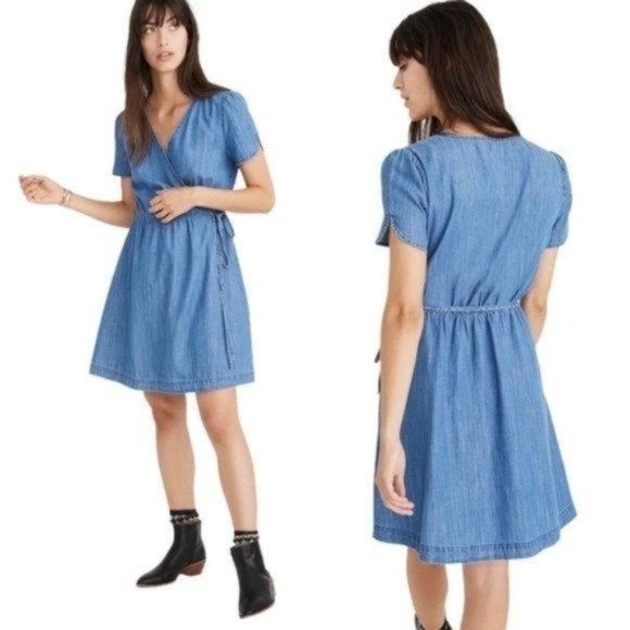 Madewell Dresses & Skirts - Madewell Denim Wrap Dress Size XXS